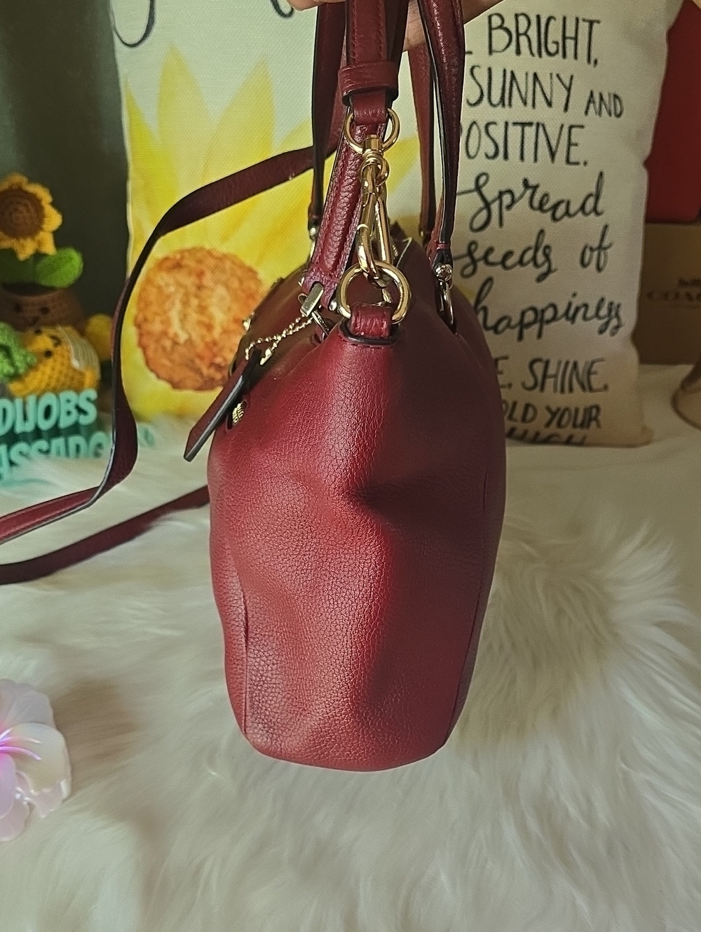 Coach Kelsey Rasberry Pebbled Leather Shoulder Bag E1581-34340 - Picture 8 of 15